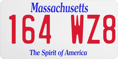 MA license plate 164WZ8