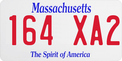 MA license plate 164XA2