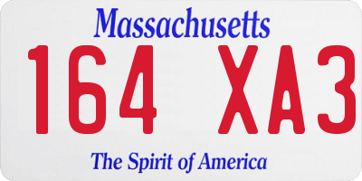 MA license plate 164XA3