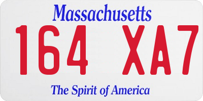 MA license plate 164XA7
