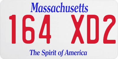MA license plate 164XD2