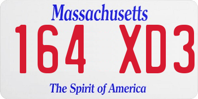 MA license plate 164XD3