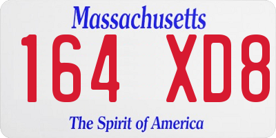 MA license plate 164XD8