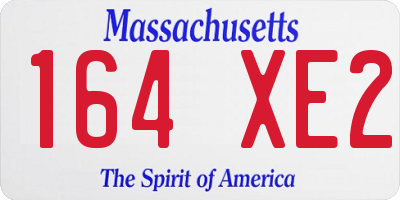 MA license plate 164XE2