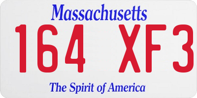 MA license plate 164XF3