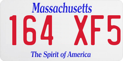 MA license plate 164XF5