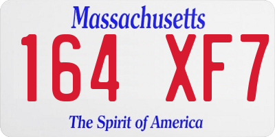 MA license plate 164XF7