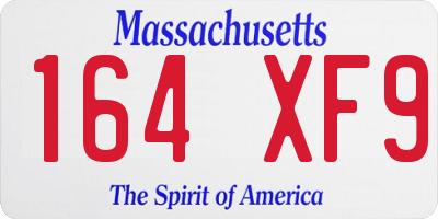 MA license plate 164XF9