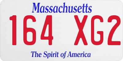 MA license plate 164XG2