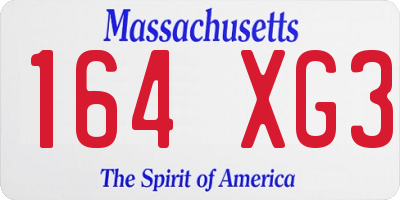 MA license plate 164XG3