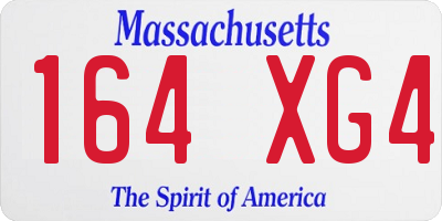 MA license plate 164XG4