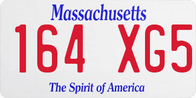 MA license plate 164XG5