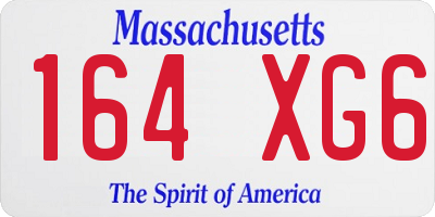 MA license plate 164XG6