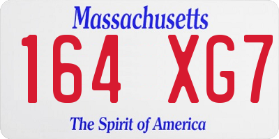 MA license plate 164XG7