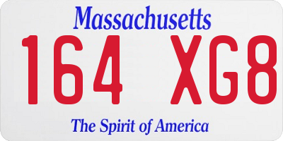 MA license plate 164XG8