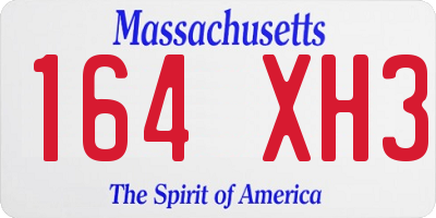 MA license plate 164XH3