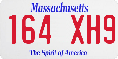 MA license plate 164XH9