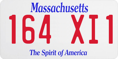 MA license plate 164XI1