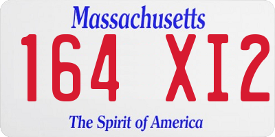 MA license plate 164XI2