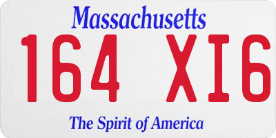 MA license plate 164XI6
