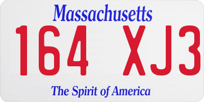 MA license plate 164XJ3
