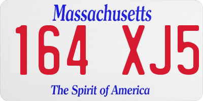 MA license plate 164XJ5