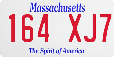 MA license plate 164XJ7