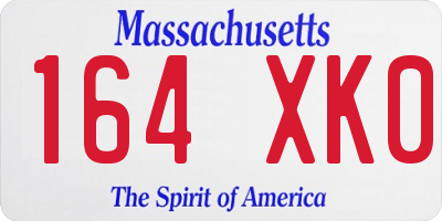 MA license plate 164XK0