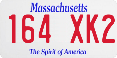 MA license plate 164XK2
