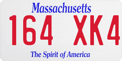 MA license plate 164XK4