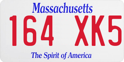 MA license plate 164XK5