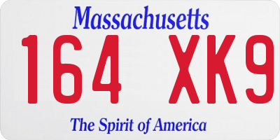 MA license plate 164XK9
