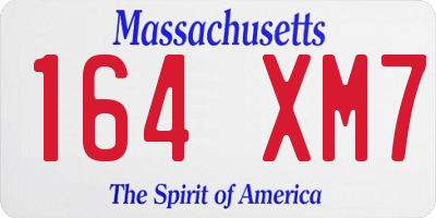 MA license plate 164XM7