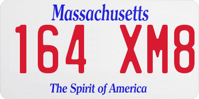 MA license plate 164XM8