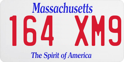 MA license plate 164XM9