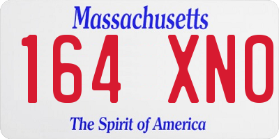 MA license plate 164XN0