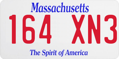 MA license plate 164XN3