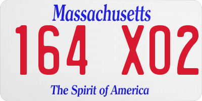 MA license plate 164XO2