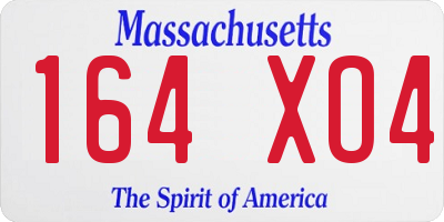 MA license plate 164XO4