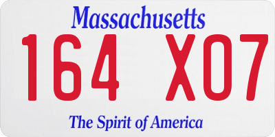 MA license plate 164XO7