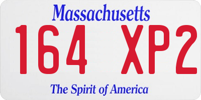 MA license plate 164XP2