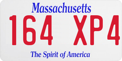 MA license plate 164XP4