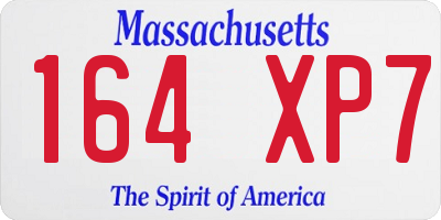 MA license plate 164XP7