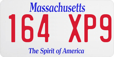 MA license plate 164XP9
