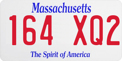 MA license plate 164XQ2