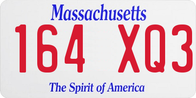 MA license plate 164XQ3