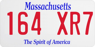 MA license plate 164XR7