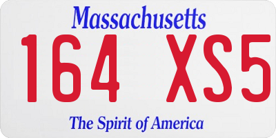 MA license plate 164XS5