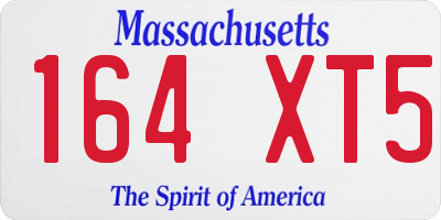 MA license plate 164XT5