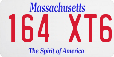 MA license plate 164XT6